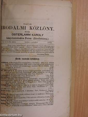 Dévay Bíró Mátyás első magyar reformátor életrajza és irodalmi művei/Magyar Irodalmi közlöny 1862. május-october