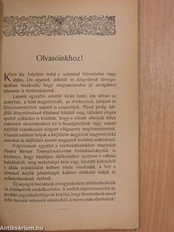 Erdélyi Történelmi Értesitő 1912. április 1.