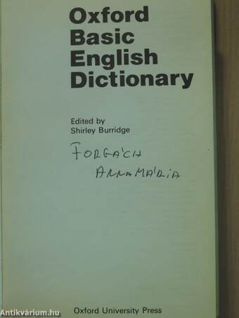 Oxford Basic English Dictionary