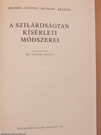 A szilárdságtan kísérleti módszerei