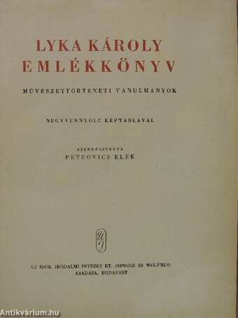 Lyka Károly emlékkönyv