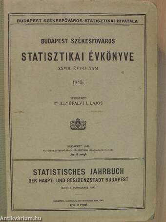 Budapest székesfőváros statisztikai évkönyve 1940