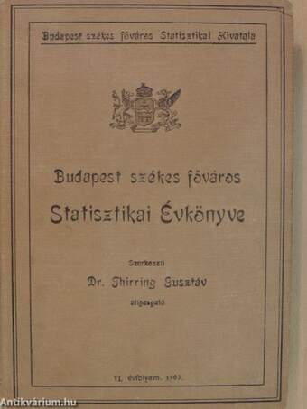 Budapest székes főváros Statisztikai Évkönyve 1903.