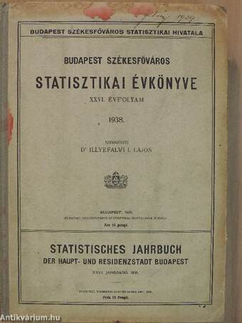 Budapest székesfőváros statisztikai évkönyve 1938