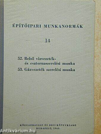 Építőipari munkanormák 14.