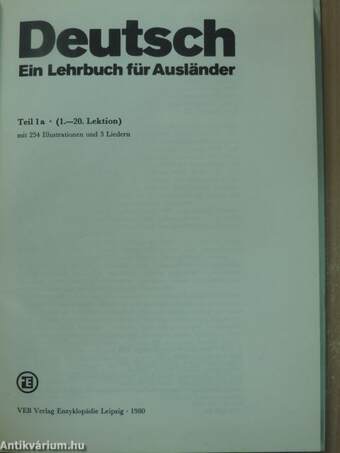 Deutsch - Ein Lehrbuch für Ausländer 1/a