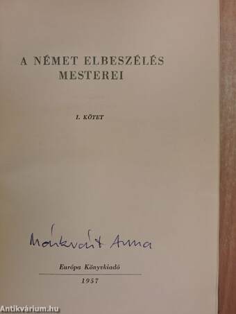 A német elbeszélés mesterei I-II.