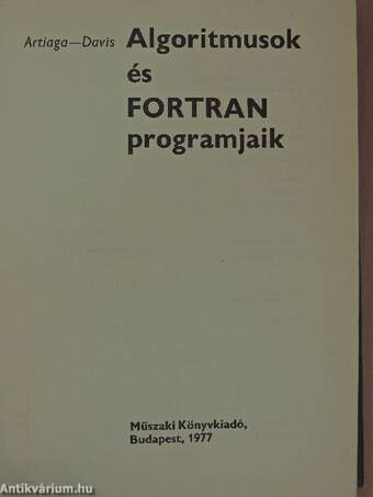 Algoritmusok és fortran programjaik