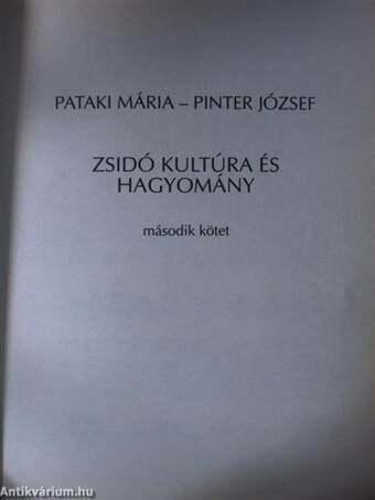 Zsidó kultúra és hagyomány I-II.