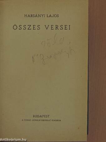 Harsányi Lajos összes versei