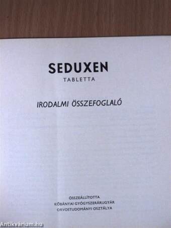 Seduxen tabletta