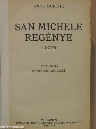 San Michele regénye I-II.