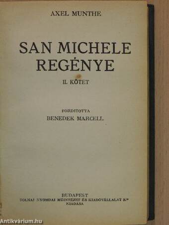 San Michele regénye I-II.