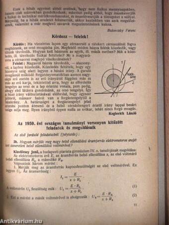 Középiskolai matematikai lapok 1960/2.