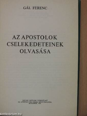 Az apostolok cselekedeteinek olvasása