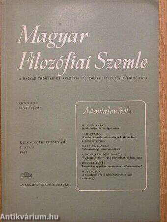 Magyar Filozófiai Szemle 1965/6.