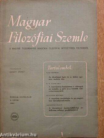 Magyar Filozófiai Szemle 1961/3.
