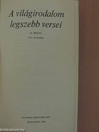 A világirodalom legszebb versei II. (töredék)