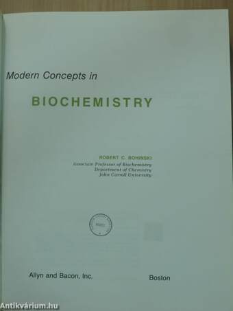 Modern Concepts in Biochemistry