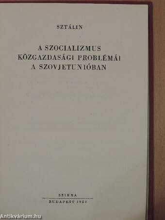 A szocializmus közgazdasági problémái a Szovjetunióban