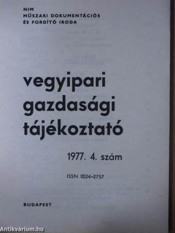 Vegyipari Gazdasági Tájékoztató 1977/4.