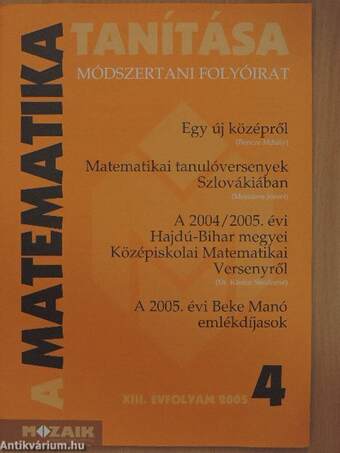A matematika tanítása 2005. szeptember