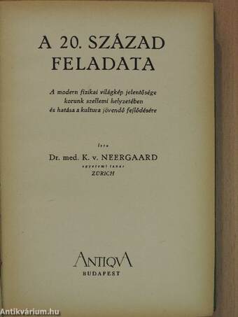 A 20. század feladata