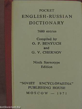 Pocket English-Russian Dictionary (minikönyv)