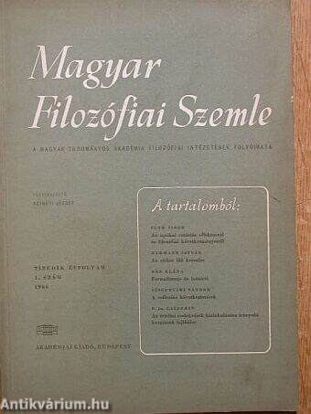 Magyar Filozófiai Szemle 1966/1.