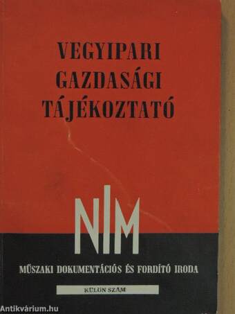 Vegyipari Gazdasági Tájékoztató 1962. különszám