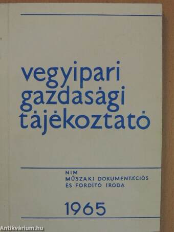 Vegyipari Gazdasági Tájékoztató 1965/3.