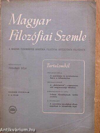 Magyar Filozófiai Szemle 1958/3-4.