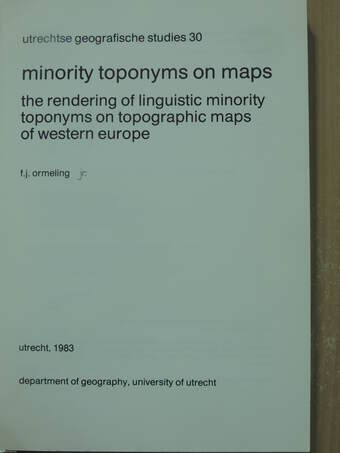 Minority toponyms on maps