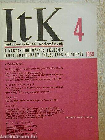 Irodalomtörténeti Közlemények 1969/4.
