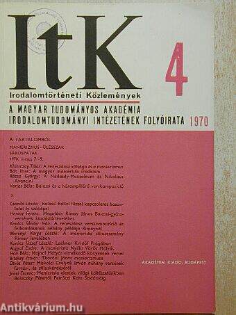 Irodalomtörténeti Közlemények 1970/4.