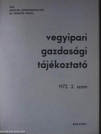 Vegyipari Gazdasági Tájékoztató 1972/3.