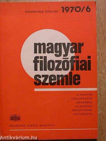 Magyar Filozófiai Szemle 1970/6.