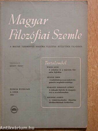 Magyar Filozófiai Szemle 1961/5.