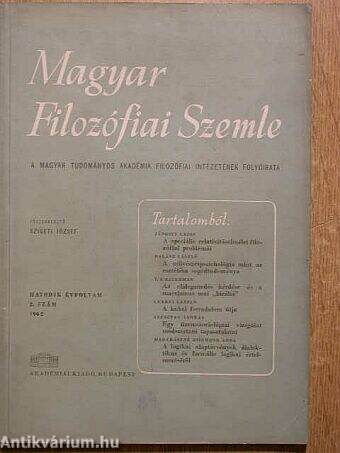 Magyar Filozófiai Szemle 1962/2.