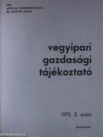 Vegyipari Gazdasági Tájékoztató 1972/2.