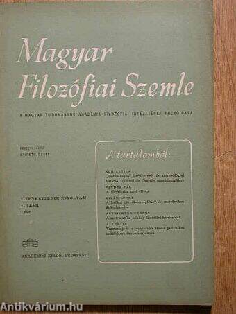 Magyar Filozófiai Szemle 1968/1.