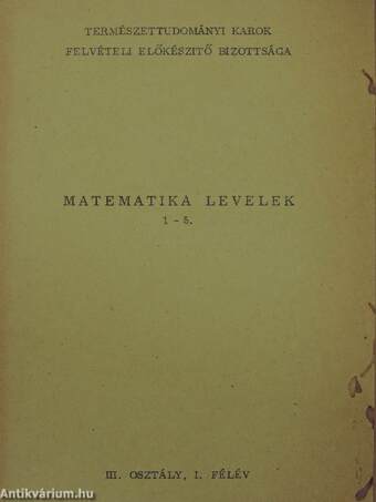 Matematika levelek 1-5.