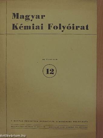 Magyar Kémiai Folyóirat 1952. december