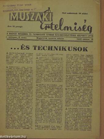 Műszaki értelmiség 1945. október 15.