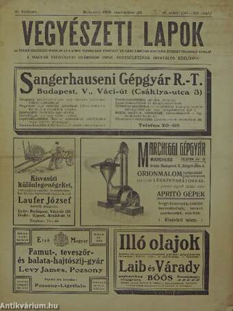 Vegyészeti lapok 1908. szeptember 20.