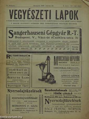 Vegyészeti lapok 1908. március 20.