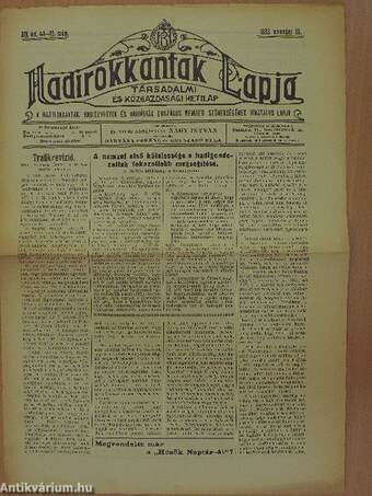 Hadirokkantak Lapja 1933. november 19.