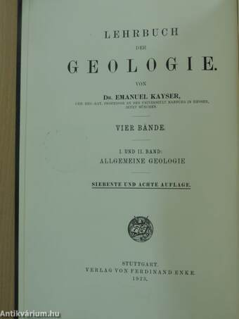 Lehrbuch der Allgemeinen Geologie II.