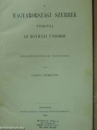 A magyarországi szerbek viszonya az egyházi uniohoz