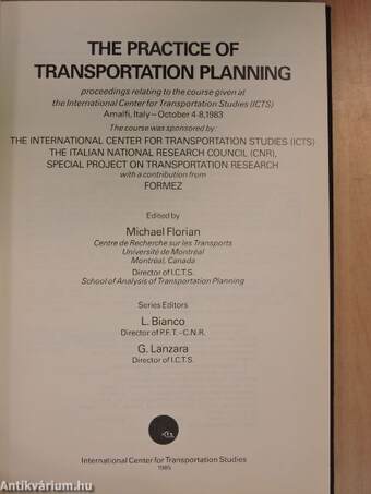 The practice of transportation planning